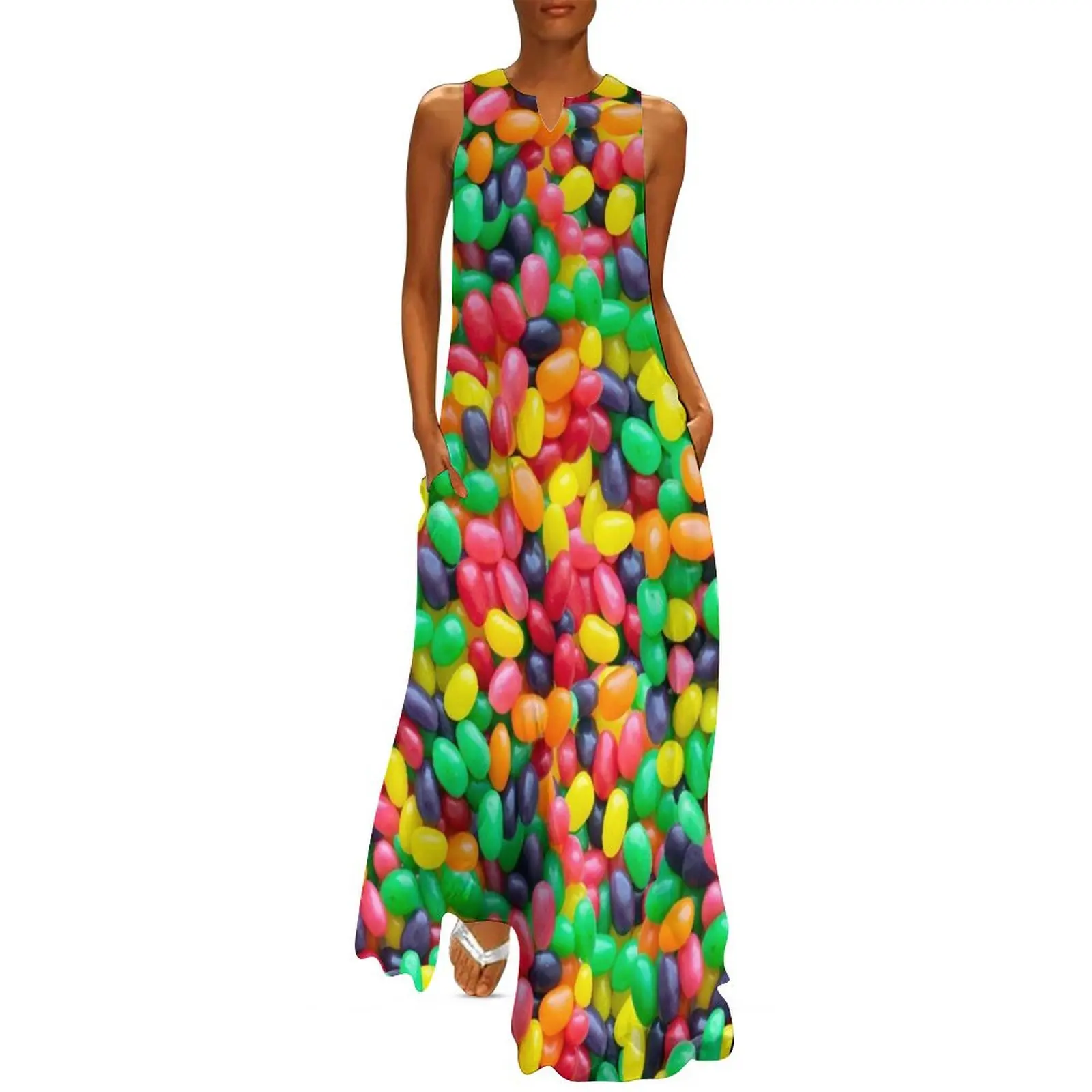 Jelly Bean Real Candy Pattern Long Dress Bride dresses sexy dress women clothes Dress