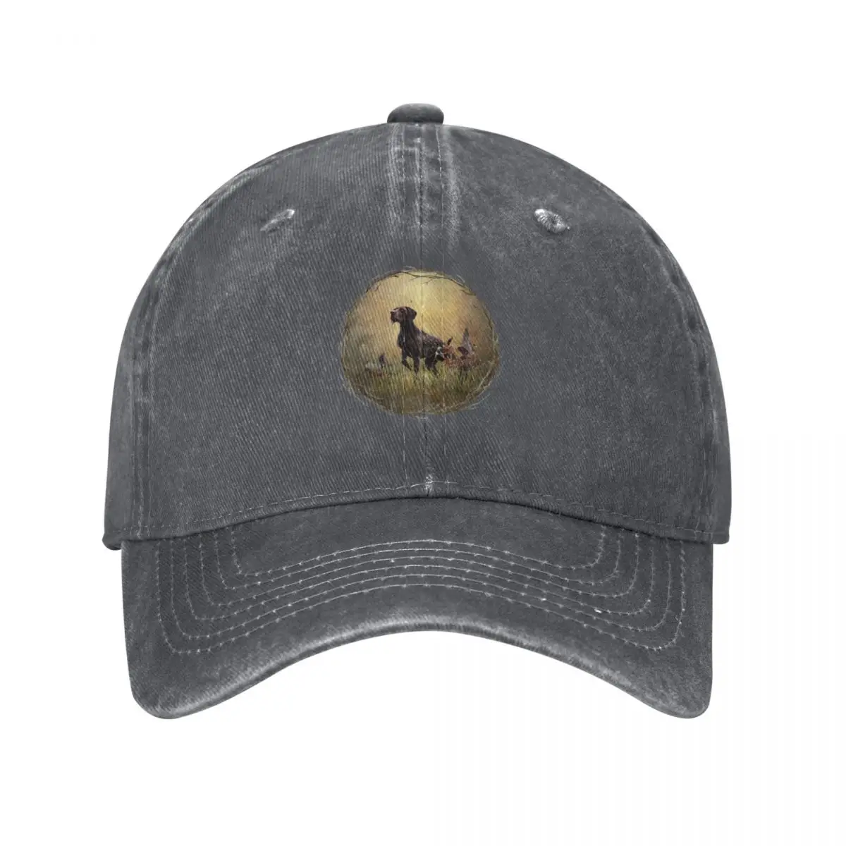 A German Shorthaired Pointer on point Baseball Cap Mountaineering Wild Ball Hat Hat Man Luxury Rave Caps Male Women's