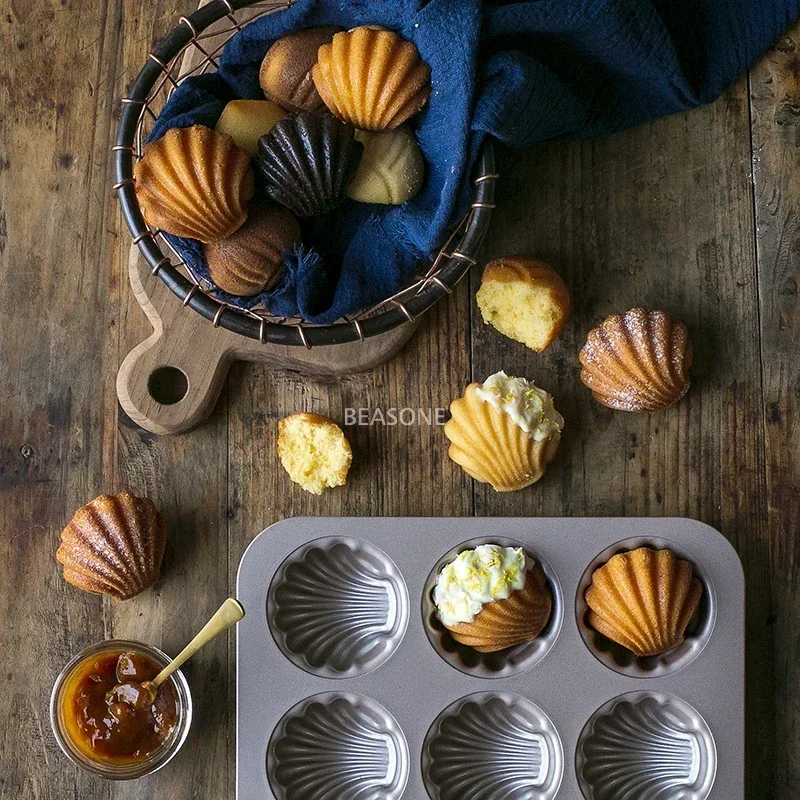 New Japanese Madeleine Cake Mold For Baking Heart-Shaped Metal Bakeware Bread Chestnut Pastry Molds Cake Baking Pan Oven