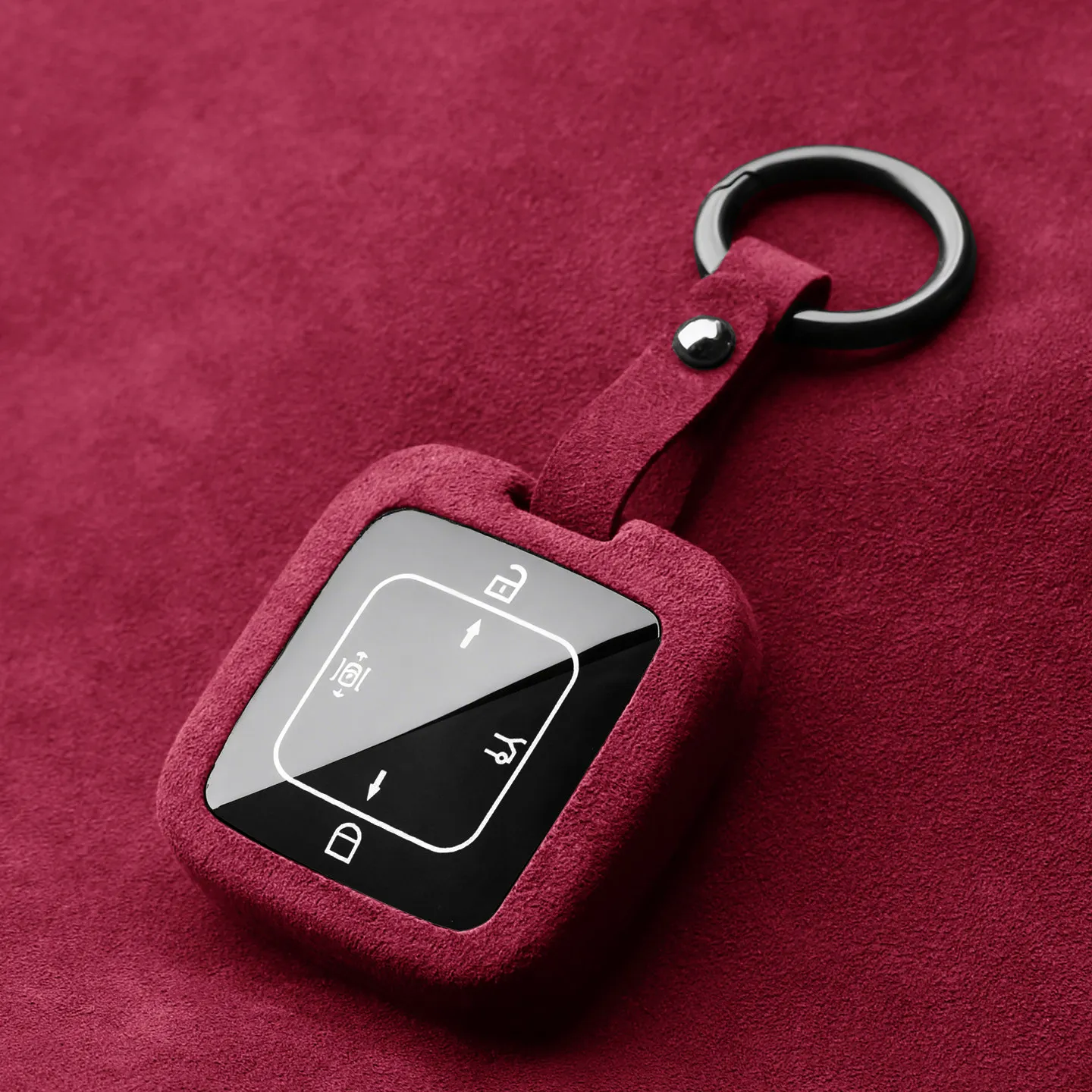 Suede Leather Car Remote Key Cover For Zeekr X 001 007 009 7X 7x 9x 2020 2021 2022 2023 2024 2025 2026 Keyless Hard Case