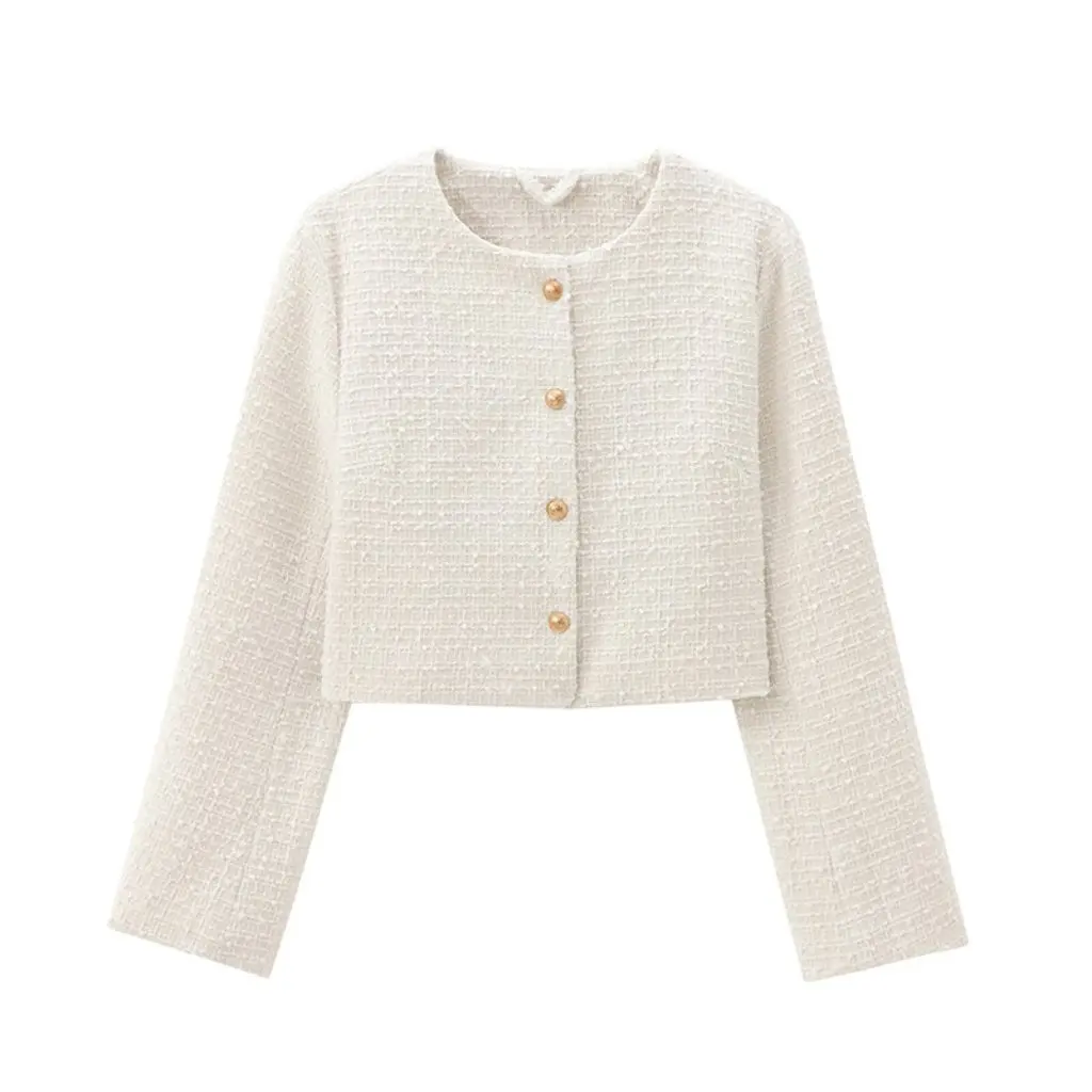 

Женская ароматная куртка с круглым вырезом в европейском и американском стиле, модный элегантный весенний новый топ