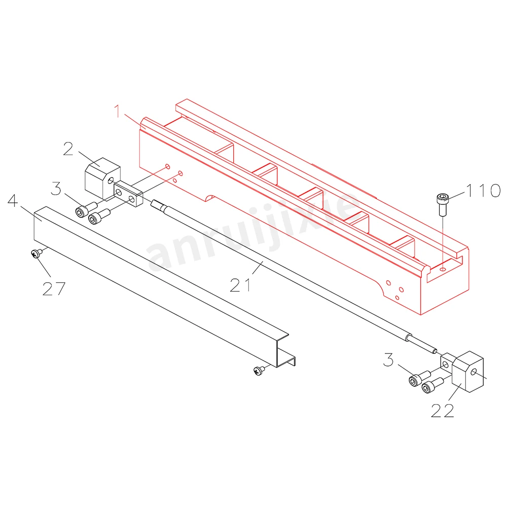 Bed Way SIEG C0-001&JET BD-3&Grizzly G0745 Baby Lathe Bed Frame Spare Parts