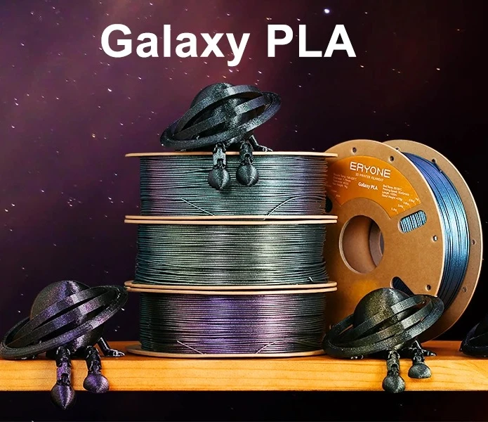 Eryone 3KG Glitter Galaxy PLA 1.75mm, Sparkly Shining 3D Printing Filament, Low Clogging for FDM Value Pack