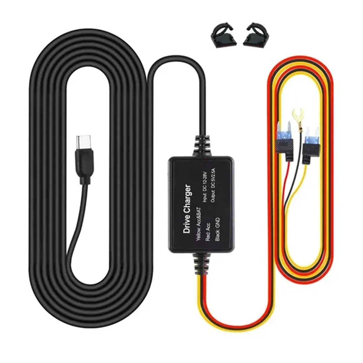 Cable duro para 70mai Kit UP03, solo puerto tipo C para 70mai A810 X200 Omni M500 24H, Monitor de estacionamiento, línea de alimentación (A)