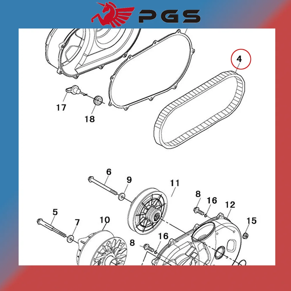 حزام قيادة CVT للجرابات لهيسون ، ضربة تكتيكية كولمان كينج ريفي RKX ، 25300-F68-0000 LU030024-010-، PGS 31.2x976