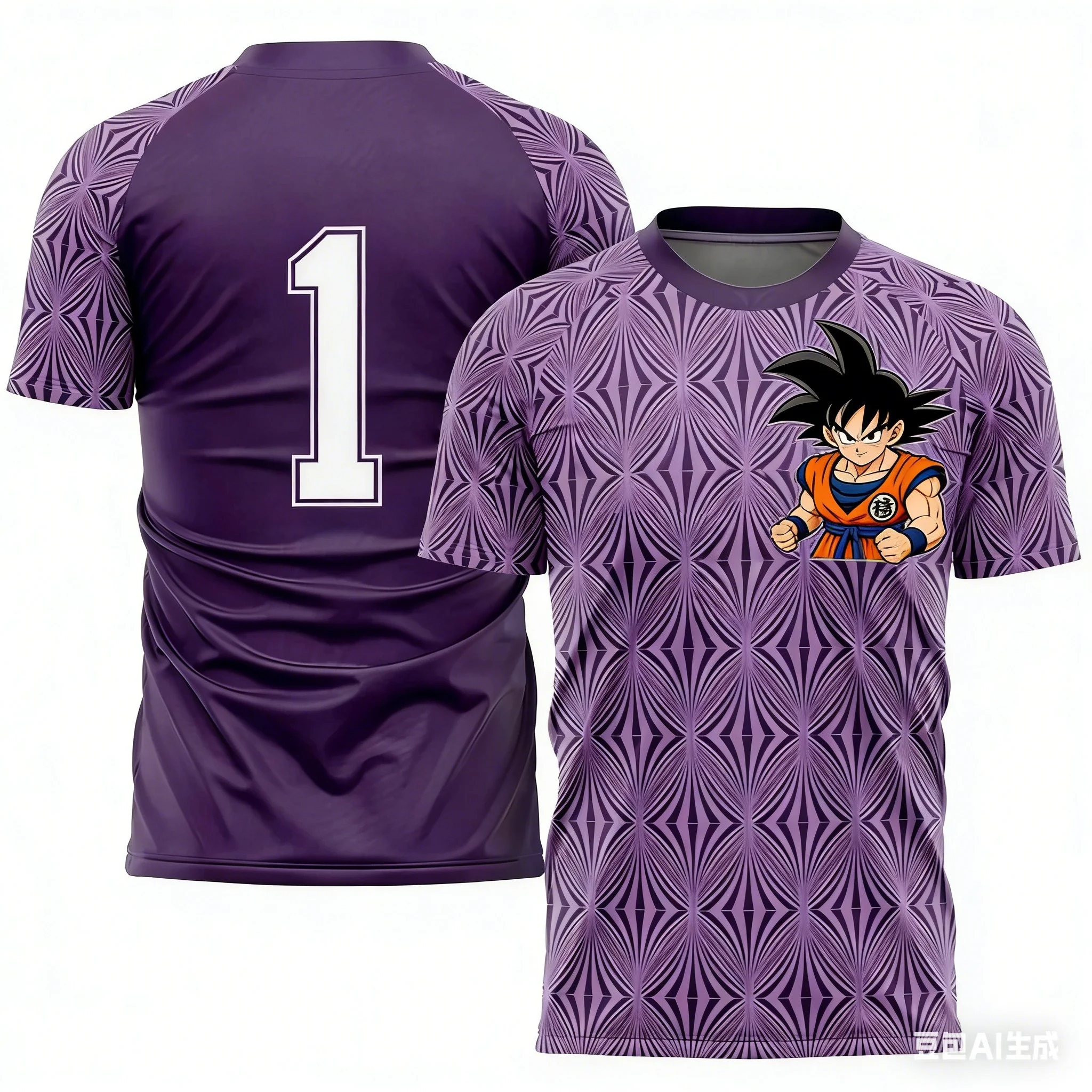 2026 New Clothing Sports Speed Drying Knitted Dragon Ball T-shirt 3D Printing Fitness Loose T-shirt Men's Casual Fashion