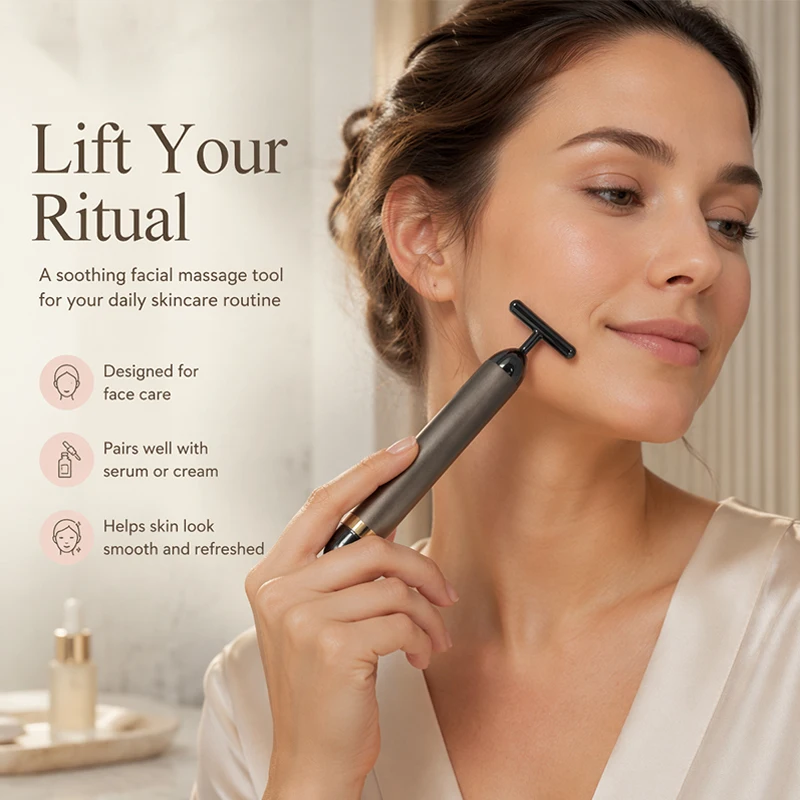 

Electric Stainless Steel Metal Facial Massager Beauty Bar for Skin Care Firming Lift