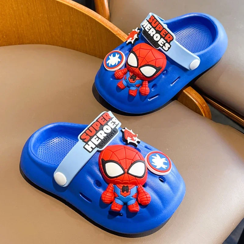 Disney sandali per bambini Cartoon Spiderman ragazzi pantofole bambini fondo morbido scarpe da casa sandali impermeabili antiscivolo per 1-6Y