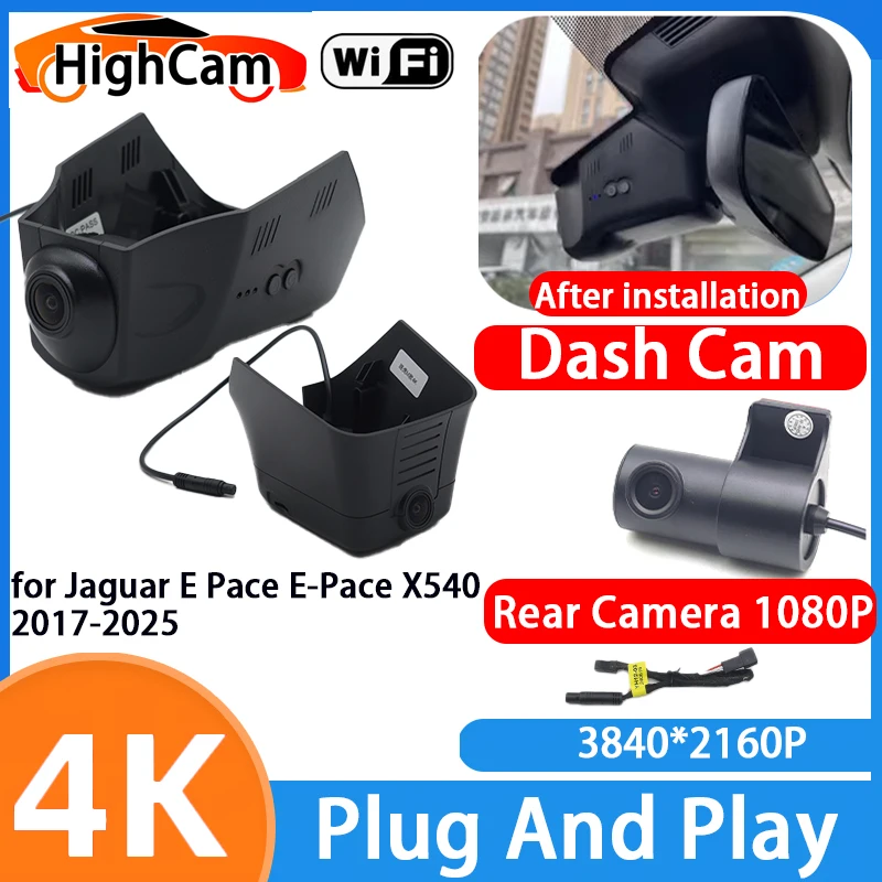 HighCam for Jaguar E Pace E-Pace X540 2017-2025 4K Wifi G-Sensor IMX335 OEM Car DVR Video Recorder Dash Cam Front Rear Camera