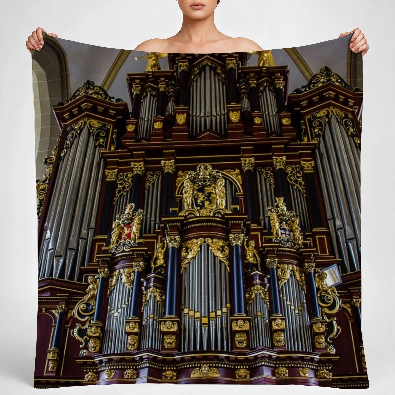 Rose wood England bath abbey pipe organ Throw Blanket couch cozy soft plush fuzzy picnic outdoor blanket