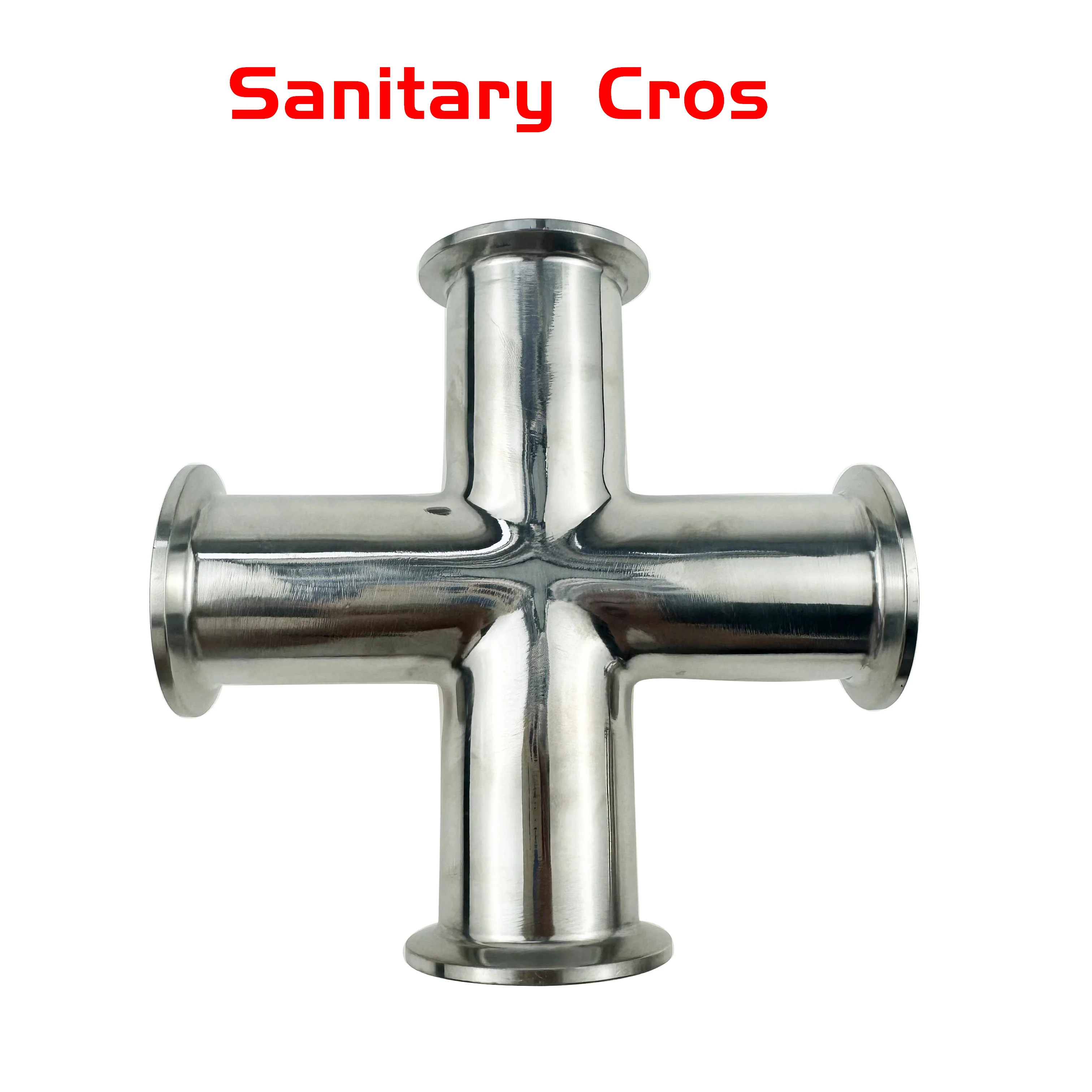 Sanitary Quick-Release 4-Way Cross Joint Clamp-Type Chuck Equal-Diameter 304 Stainless Steel Quick-Open Pipe for Plumbing