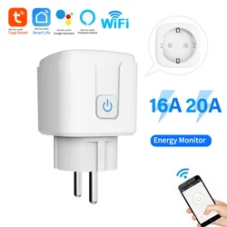 Tuya WiFi Smart Plug 16A/20A EU Smart Socket con funzione di temporizzazione del monitoraggio dell'alimentazione Smart Life APP controllo vocale tramite Alexa Google