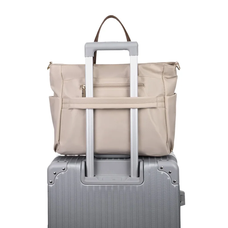 Bolso de mano de hombro para ordenador portátil para mujer, maletín anticolisión grueso, bolso de mano Oxford de gran capacidad a la moda Simple de alta calidad