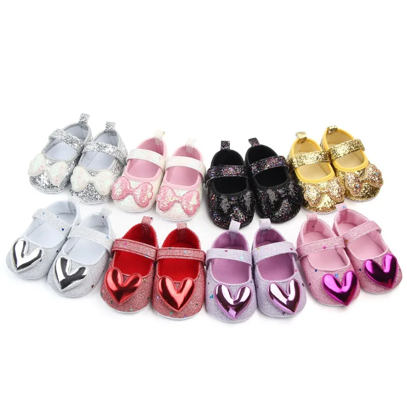 Multi-color Princess Shoes Baby Soft Soles Non-slip Baby Shoes Baby Girl  Accessories Breathable and Comfortable Bow Love