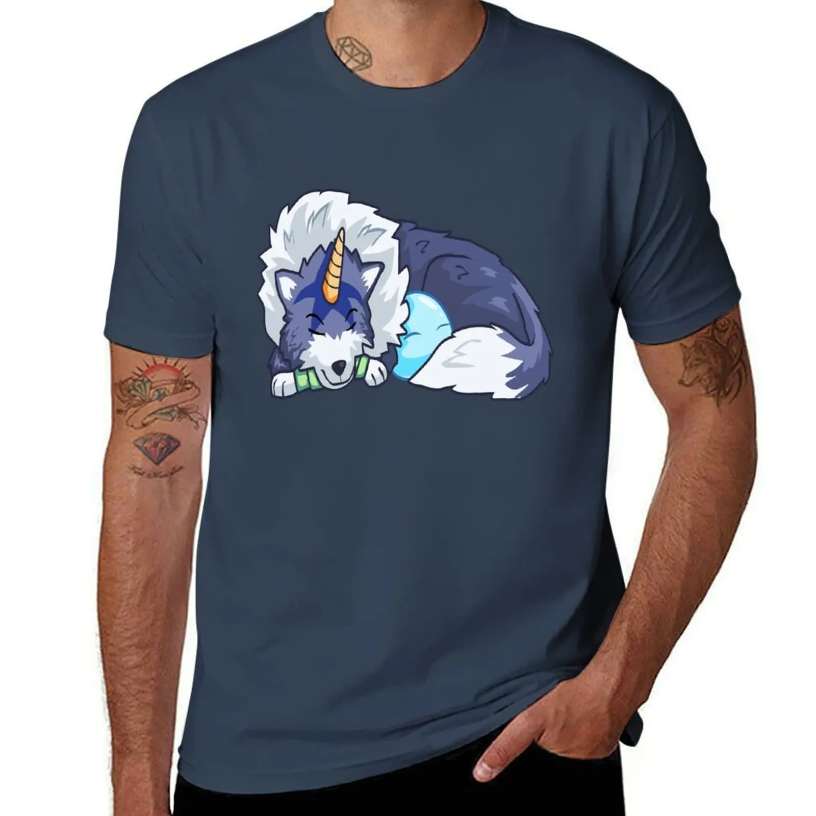 

That Time I Got Reincarnated as a Slime - Ranga and Rimuru Sleeping T-Shirt Lightweight Casual Summer T-Shirt