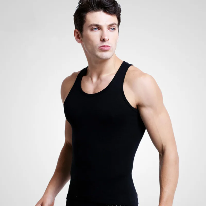 Men Cotton Tank Tops Underwear For Mens Undershirt Transparent Shirts Male Bodyshaper Fitness Wrestling Singlets Wide Shoulder