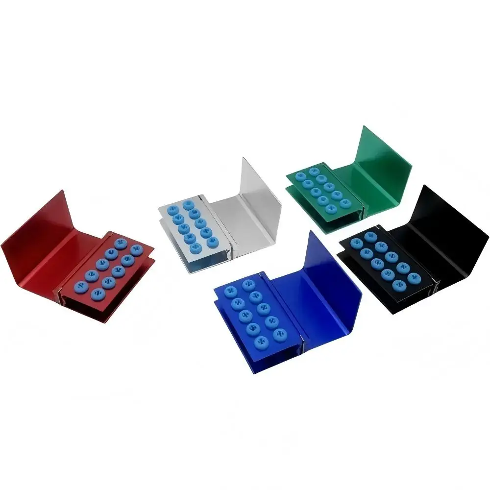 

10 Holes Dental Burs Holder Autoclavable Disinfection Box Silicon Bur Block for High & Low Speed FG RA Burs Dentist Tools