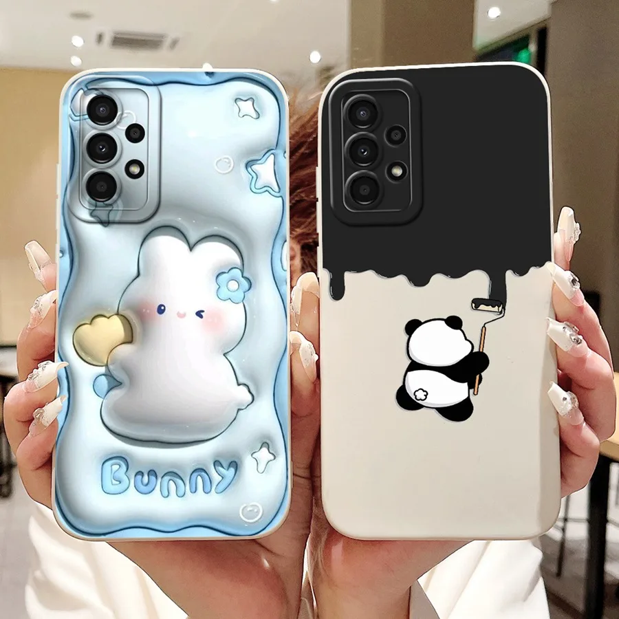 Phone Case for Samsung Galaxy A73 A72 A71 A55 A23 A33 A25 5G A54 A52 A52S A51 4G A15 Soft 4G 5G Shockproof Cover Panda Cases