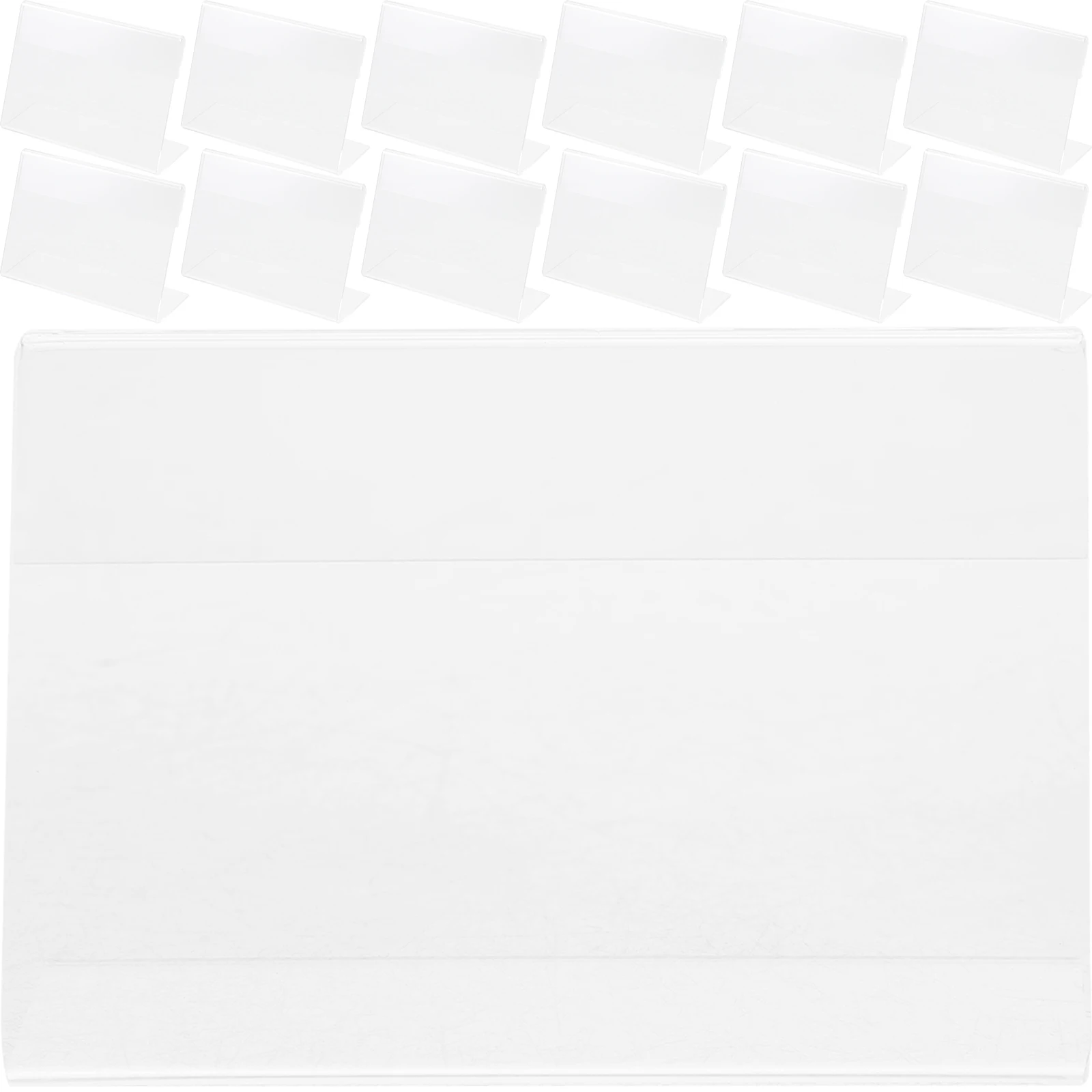 

20pcs Acrylic Table Card Label Holder Sign Stand Clear Sturdy Wear Resistant Price Tag Stand Store Office Exhibition Use