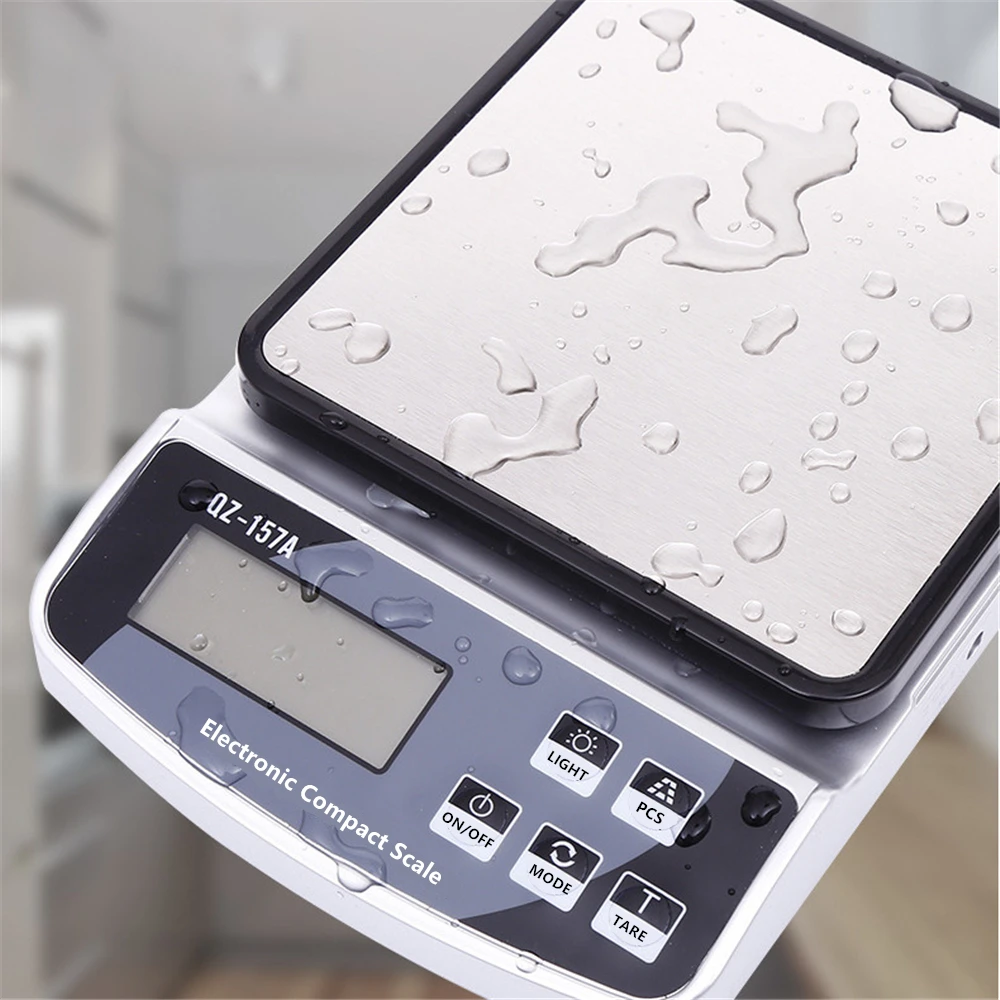 15/10/3KG Digital Kitchen Scale Smart Measuring Tools Waterproof Coffee Scale with Calibration fit in USB Charge/plug-in/battery