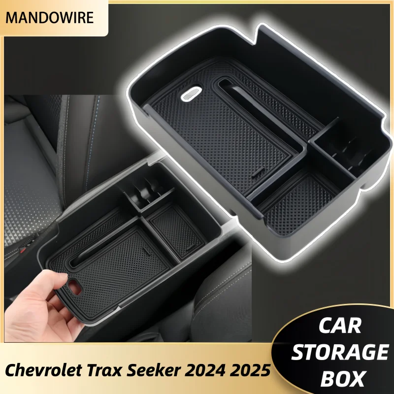 

For Chevrolet Trax Seeker 2024 2025 Car Armrest Storage Box Central Control Container Stowing Tidying Auto Organizer Tray