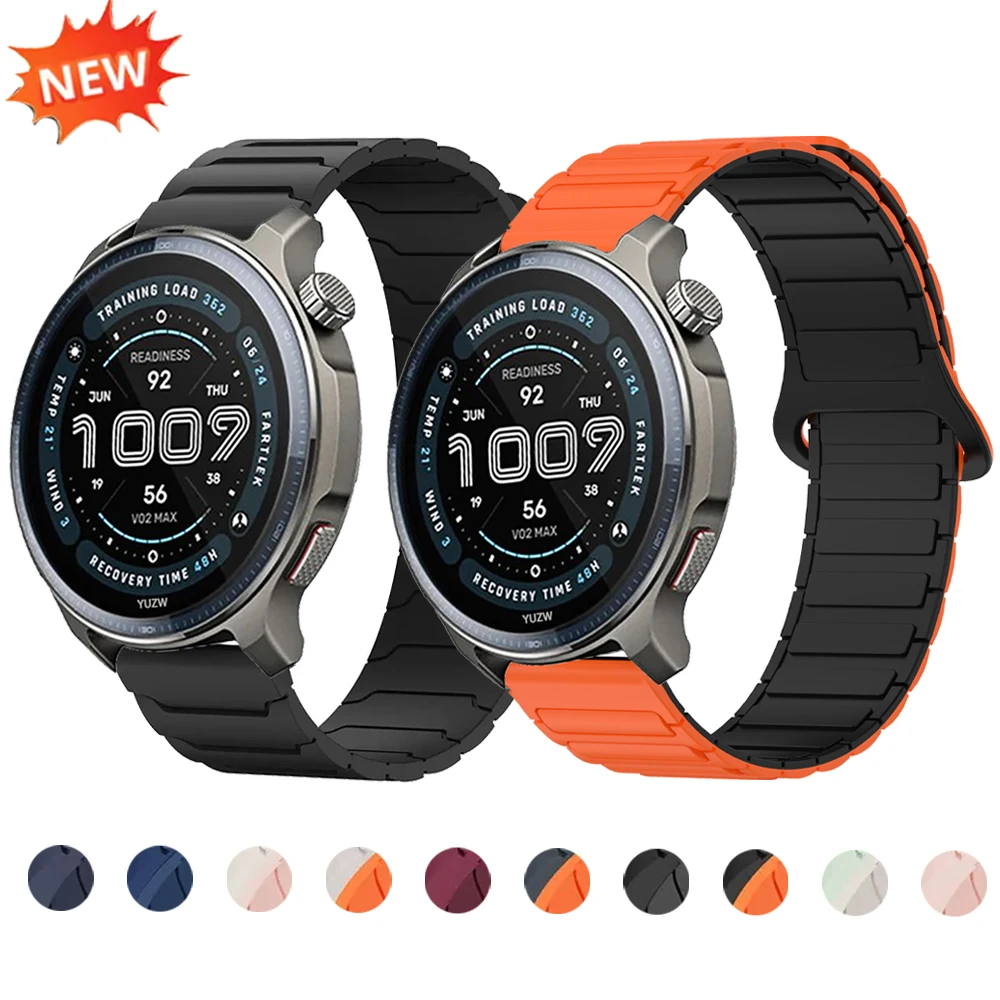 Magnetisches Silikonband für Amazfit Balance 2 22 mm Smartwatch-Armband für Amazfit Balance/Stratos 2 3/GTR 4 2 3Pro/Bip 6 5 Armband