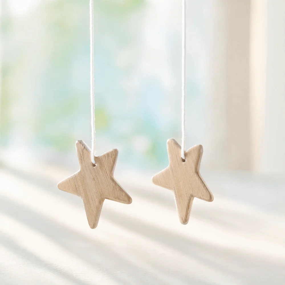 Wood + Metal Garden Hanging Wind Chimes 24.8in Star Home Yard Ornament White Festival Gift Wind Chimes Shop Interior Adornment