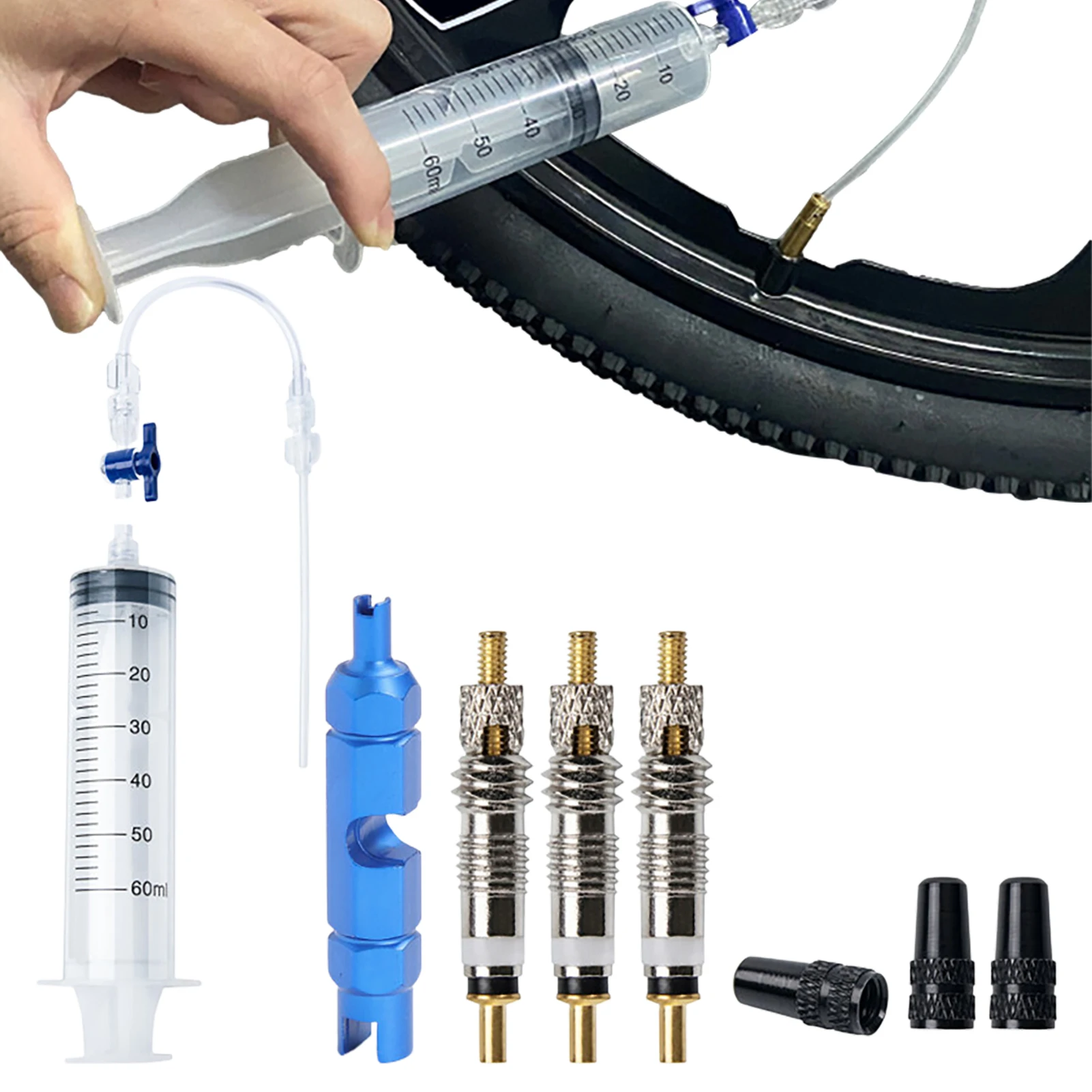 Mountain Bike Tubeless Tyre Sealant Syringe Bicycle Tire Fluid Injection Tool Cycling MTB Repair Tool