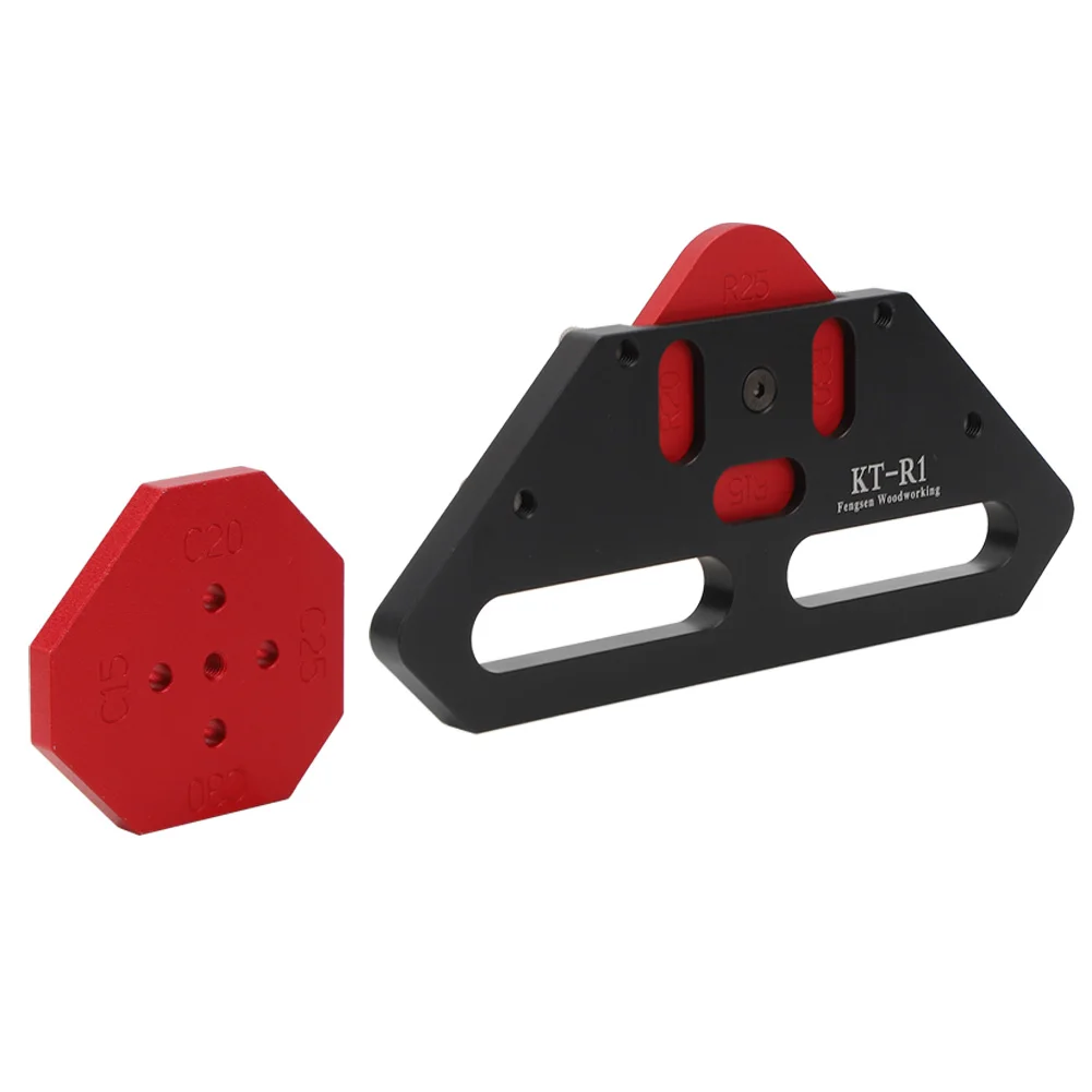 KE-R1 Quick Change Wood Panel Radius R15/R30/C15/C30 Quick-Jig Router Table Bits Jig Aluminum Alloy Corner Template Woodworking