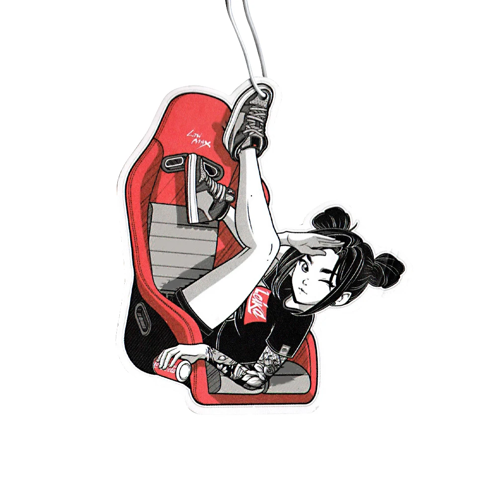 جديد JDM ثقافة سلسلة سيارة الهواء المعطر معلقة سيارة الرؤية الخلفية ورقة الصلبة لطيف فتاة سيارة الناشر الداخلية اكسسوارات قلادة #5