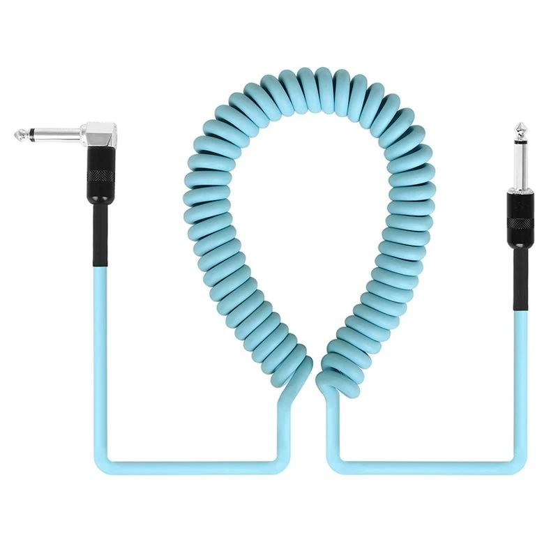 Superior-Stretchable 6M Coiled Guitar Cable L-S Coil Electric Instrument Cable Curly Instrument Cable