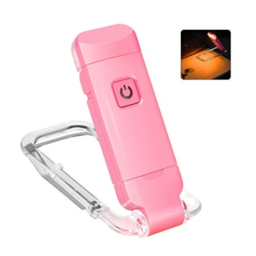 

USB Rechargeable Book Light for Reading, Small Book Reading Light in Bed, Clip On Bookmark Light for Bed, Brightness Adjustable