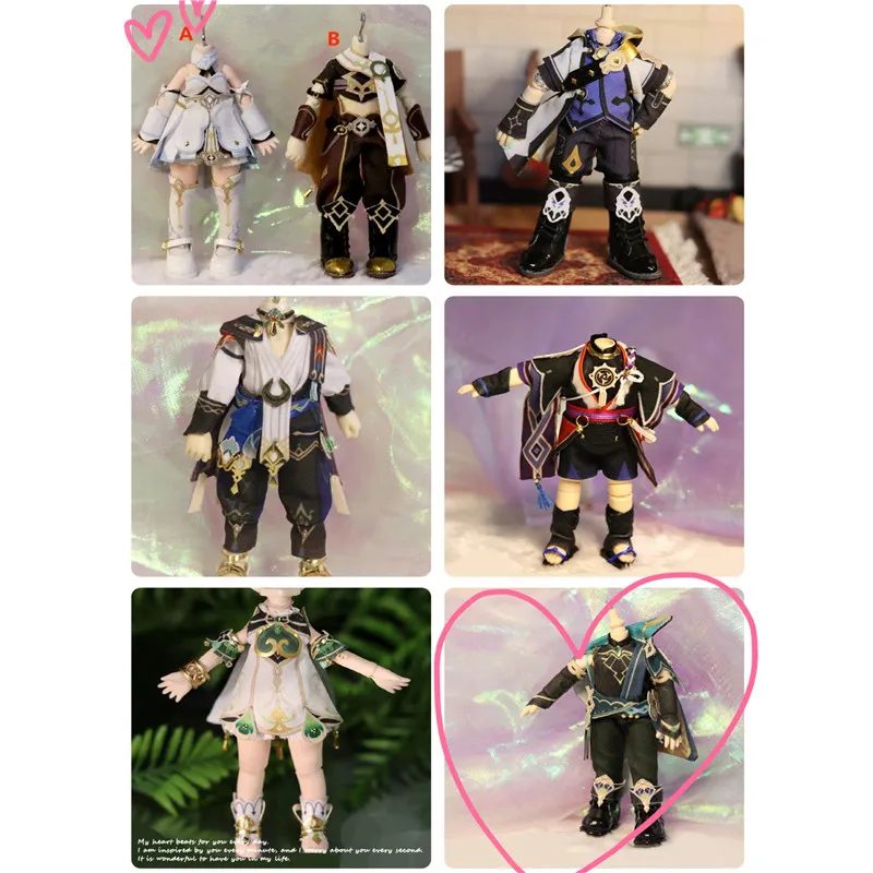 Anime Genshin Impact Kunikuzushi Albedo Nahida Alhaitham OB11 Doll Clothes DIY Material Package Cosplay Prop Doll Accessories