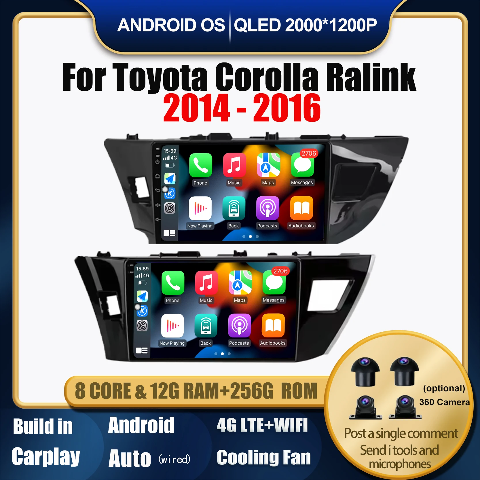 

Android 14 Car Radio For Toyota Corolla Ralink 2014 2015 2016 Multimedia Player Video NO 2din DVD Stereo Tools Bluetooth 4G Lte