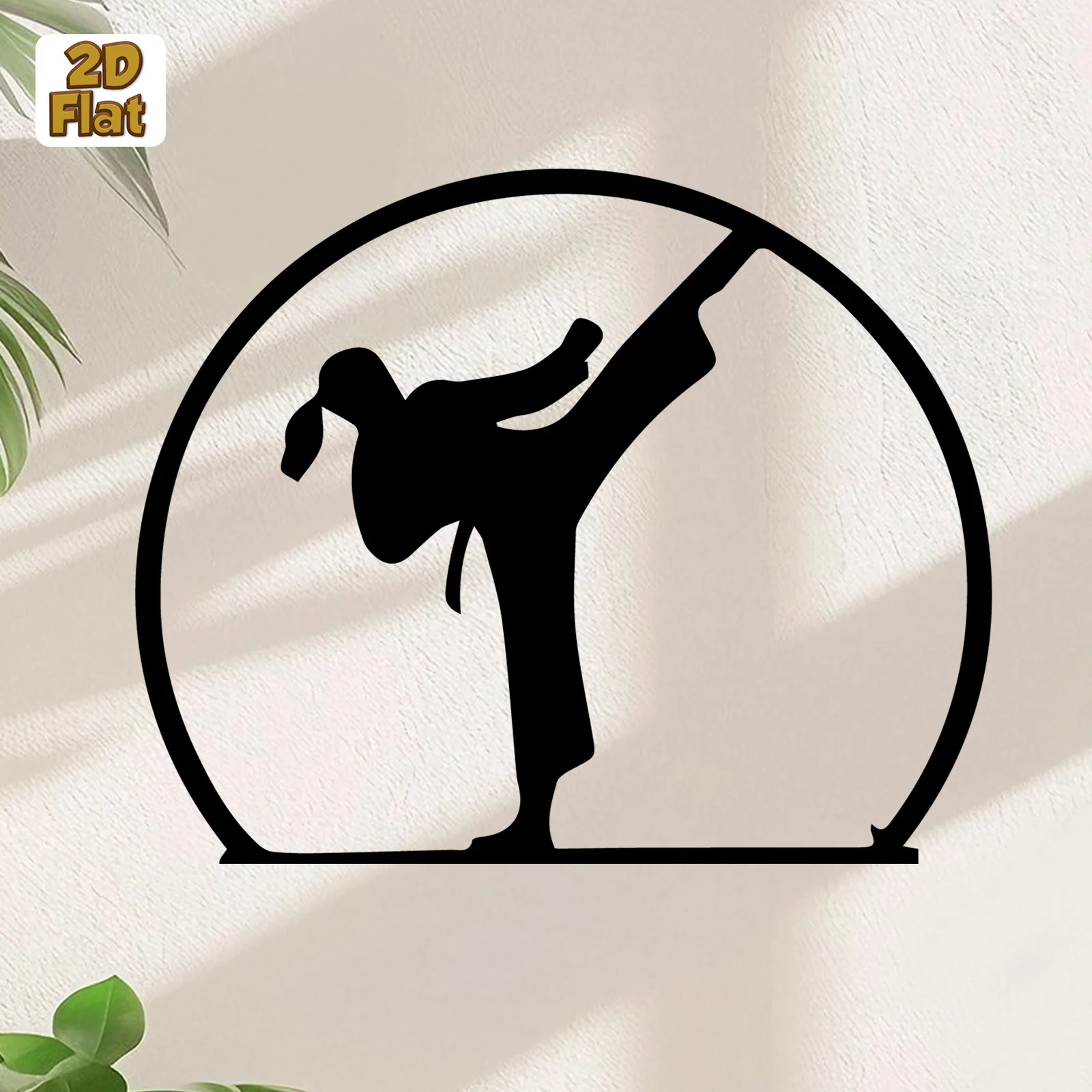 CIFBUY Metal Wall Art Iron Hanging Decor 2D Sculpture Taekwondo Martial For Home Indoor Outdoor Fence Rustic Accent