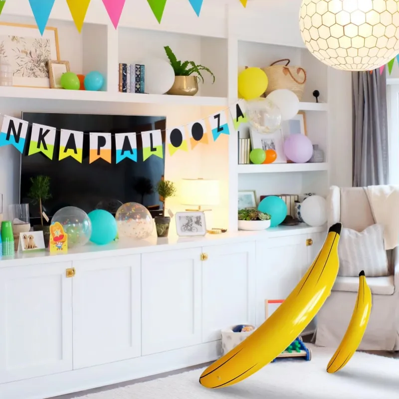 Juguetes inflables de plátano de simulación, piscina de PVC, juguete de agua para playa, modelo inflable de fruta de dibujos animados para niños y adultos, decoración de fiesta y Bar