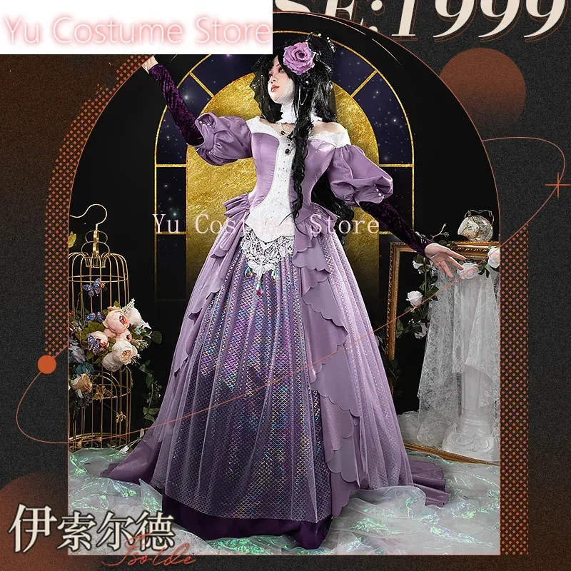 Isolde Purple Laser Maxi Skirt Cosplay Costume Cos Game Anime Party Uniform Hal…
