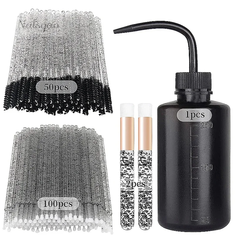 153pcs Eyelash Extension Kit with Clean Brush 250ml Blow Wash Bottle Lash Lifting Microbrush Makeup Tools Set