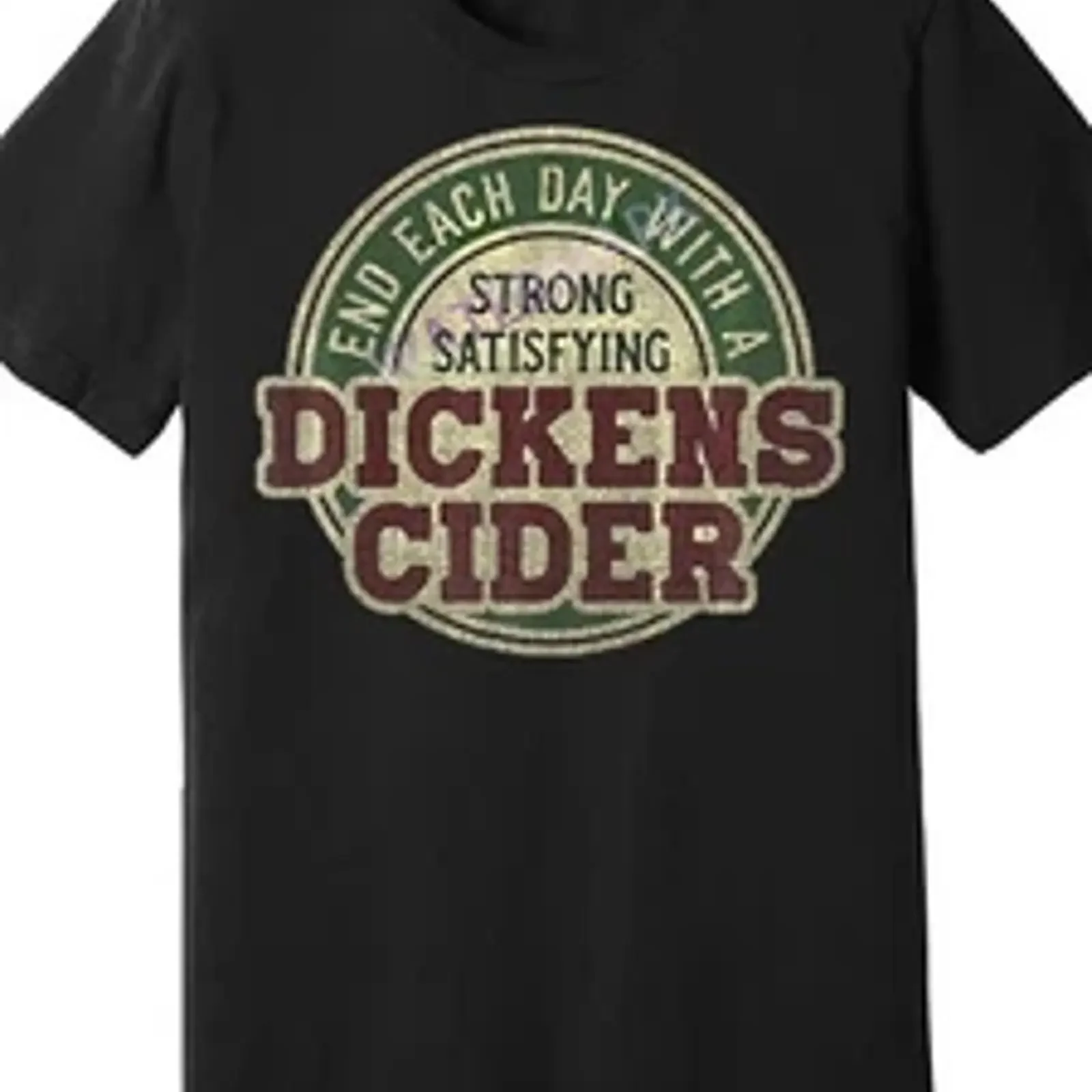 100 Cotton Men's Humorous Dickens Cider T Shirt  Black Heat vintage Washed Unisex fashion Stretched Slightly Breathable Casual