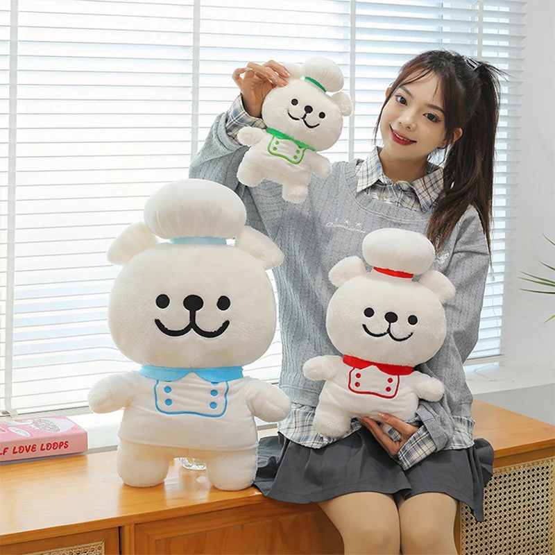 

Kawaii Chef Line Dog Plush Toy Cute Puppy Stuffed Doll Kids Sleeping Pillow Companion Baby Birthday Xmas Gift Soft Cuddly Toy