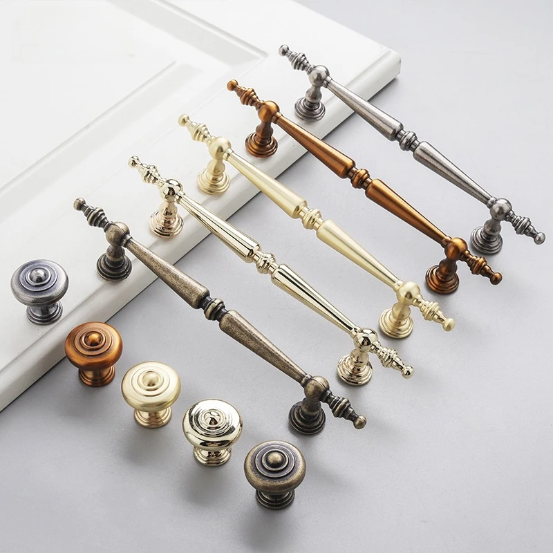 Vintage French Style Cabinet Handle - Minimalist Brass Drawer Pull for Kitchen Cupboard, Wardrobe Door, Furniture Hardware