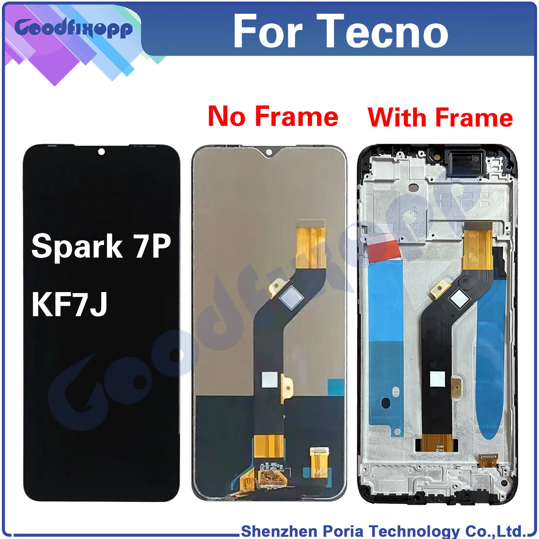 

For Tecno Spark 7P KF7 KF7j Spark7P LCD Display Touch Screen Digitizer Assembly Repair Parts Replacement