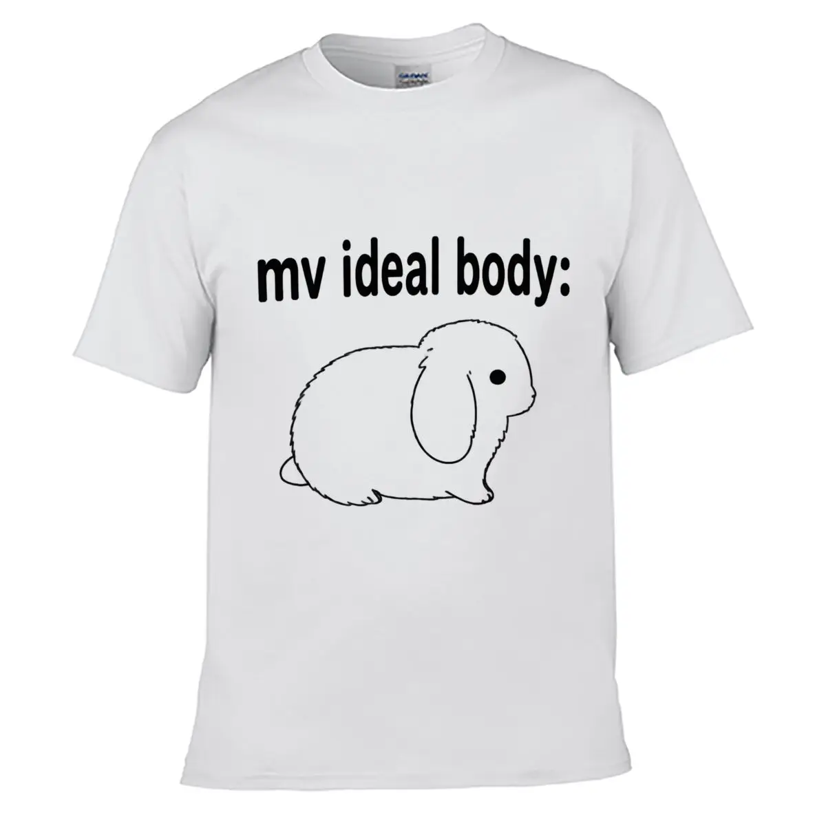 My Ideal Body Cute Bunny Graphic Loose Casual Tee