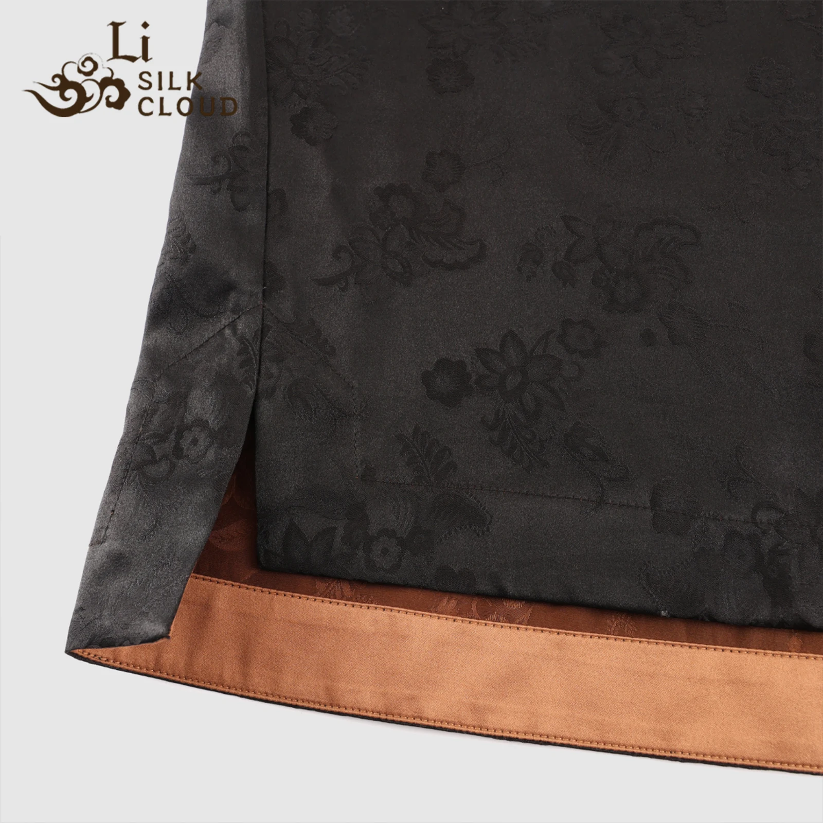 LI SILK CLOUD xiangyunsha Long Sleeve Top - 100% Mulberry Silk,Oriental Patterns Guangdong Black Pearl Guangdong Gauze