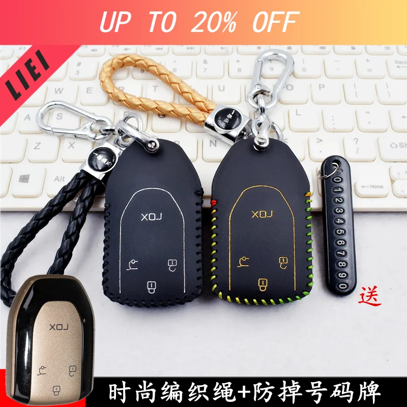 LIEI Leather Key Cover For Rox Polestones Adamas 2026 Car Key Bag Case Wallet Holder