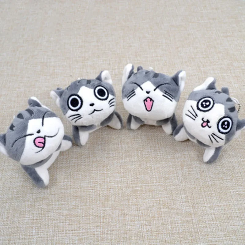 Kawaii Cat Plush Keychain, Super Cute Stuffed Doll Key Ring, Handbag Ornament, Gift for Kids Girls Women