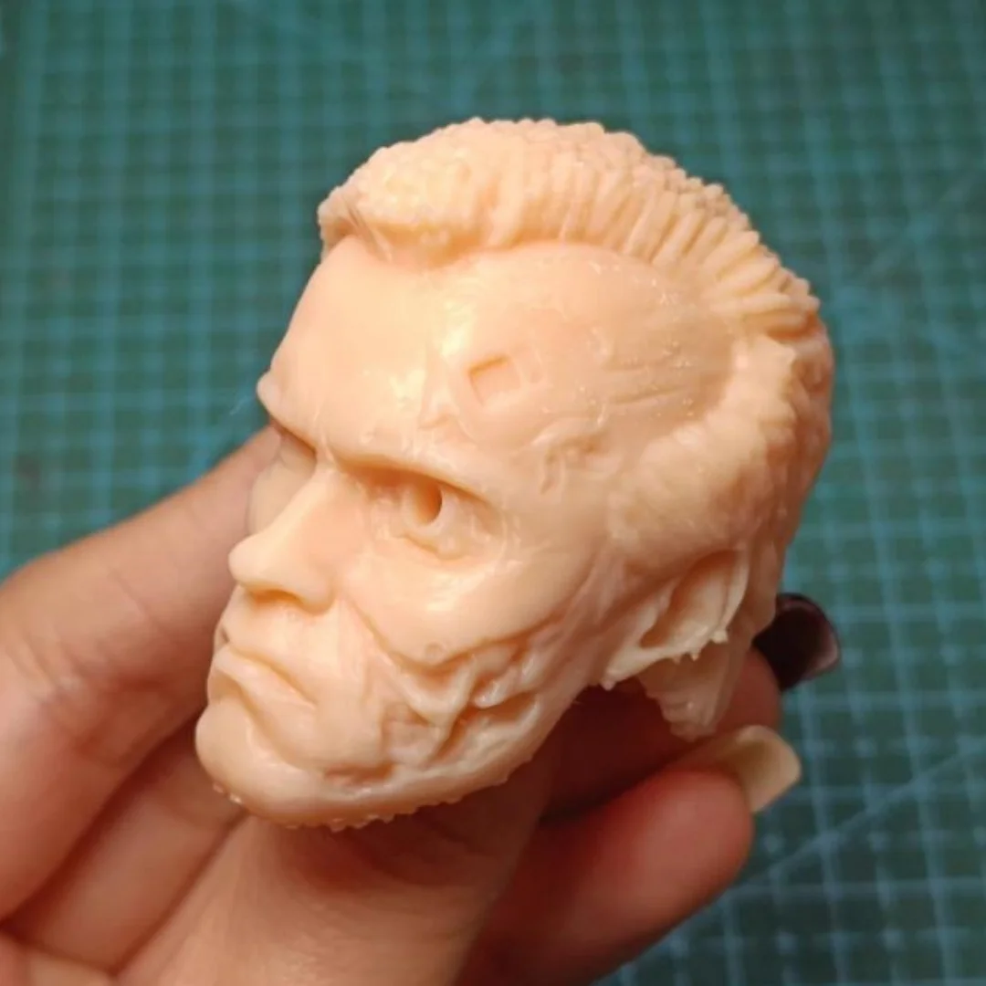 Arnold Schwarzenegger Damaged ver 3D  Unpanited Male Head Carving Actor  Soldier  Model 1/6 for 12inch   Action Figure Body