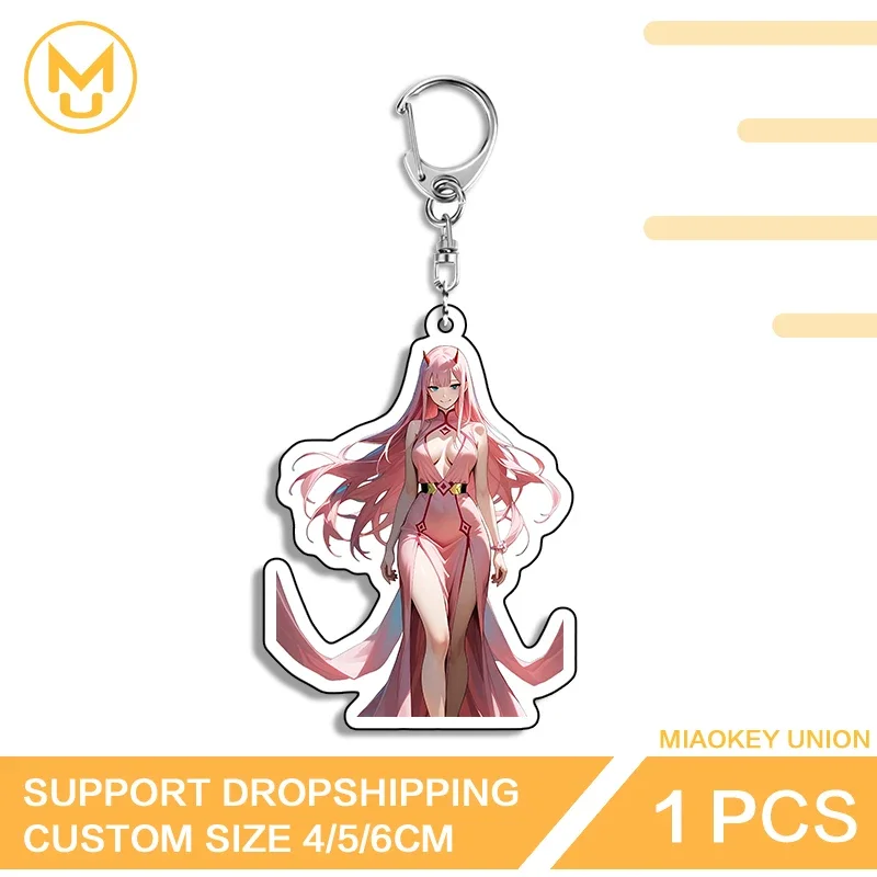 Beautiful Waifu Zero Two Exquisite Waifu Artistic Eye Catching Unique Double Sided Key Chains Hot Selling Trendy Jewelry