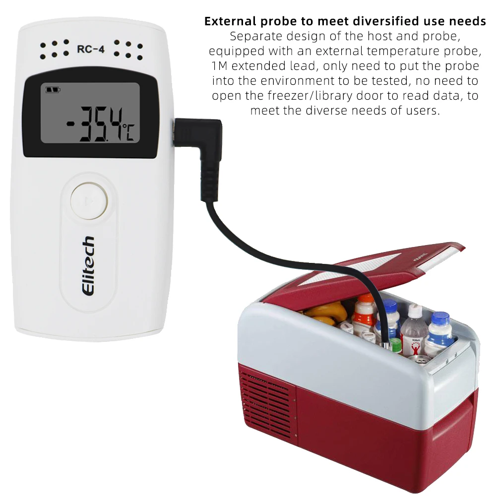 USB Temperature Data Logger with 16000 Points Recording Large Capacity Reusable Temp Detector Recorder Cold Chain Transport Labs