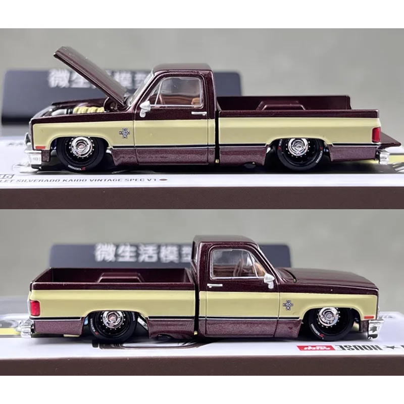 KAIDO HOUSExMINIGT 1/64 Chevrolet Silverado Legering Speelgoed Motorvoertuig Diecast Metaal Model Geschenken